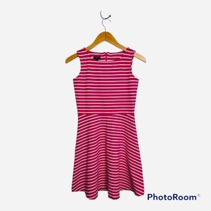 Talbots Sleeveless Pink and White Striped Dress